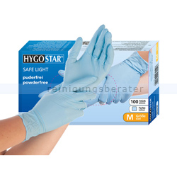 Einmalhandschuhe aus Nitril Hygostar Safe Light blau M