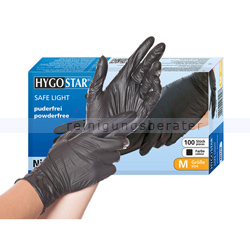 Einmalhandschuhe aus Nitril Hygostar Safe Light schwarz M