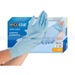 Einmalhandschuhe aus Nitril Hygostar Safe Light blau XS