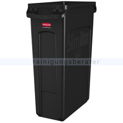 Mülleimer Rubbermaid Slim Jim mit Luftschlitze 87 L schwarz