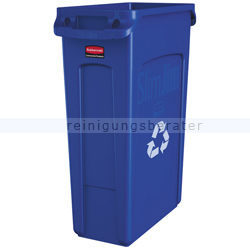 Mülleimer Rubbermaid Slim Jim mit Luftschlitze 87 L blau