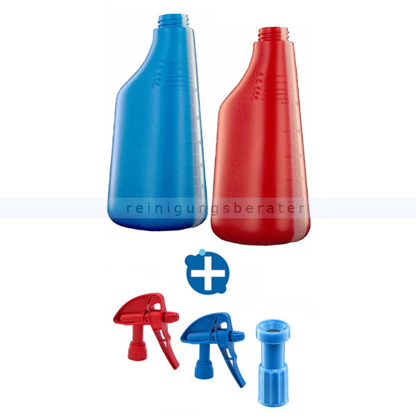 2 Sprühflaschen 600 ml inkl. Sprühköpfen und Schaumdüse