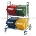 Abfallwagen Recycling Wagen mit Recycling-Boxen Edelstahl
