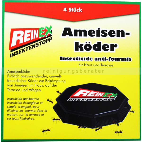 Ameisenköder Reinex Insektenstopp 4er-Pack umweltfreundlicher Köder für die Ameisen Bekämpfung 1354
