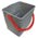 Zusatzbild Arcora BORA DELUXE Kunststoffeimer 18 L grau mit rotem Griff