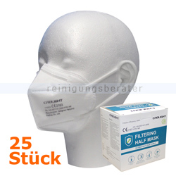Atemschutzmaske CRDLight FFP2 weiß ohne Ventil 25 Stück