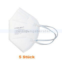 Atemschutzmaske CRDLight FFP2 weiß ohne Ventil 5 Stück