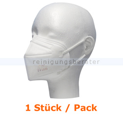 Atemschutzmaske FFP2 NR Schutzmaske ohne Ventil weiß 1 Stück