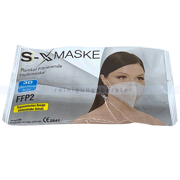 Atemschutzmaske FFP2 NR Schutzmaske SecureX weiß 1 Stück
