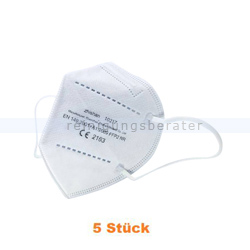 Atemschutzmaske Zhishan FFP2 weiß ohne Ventil 5 Stück
