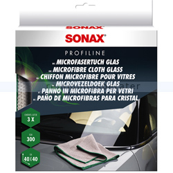 Auto Poliertuch SONAX MicrofaserTuch Glas, 3 Stück