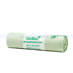 Biomüllbeutel mit Henkel Abfallbeutel kompostierbar BIOMAT® 10 L 26 St/Rolle 