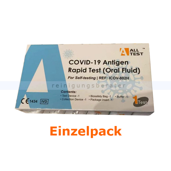 Corona Test ALLTEST Covid-19 Antigen-Spucktest 1 Test