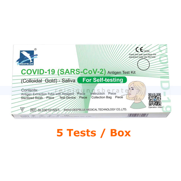 Corona Test DEEPBLUE Covid-19 Antigen-Lollitest 5 Test