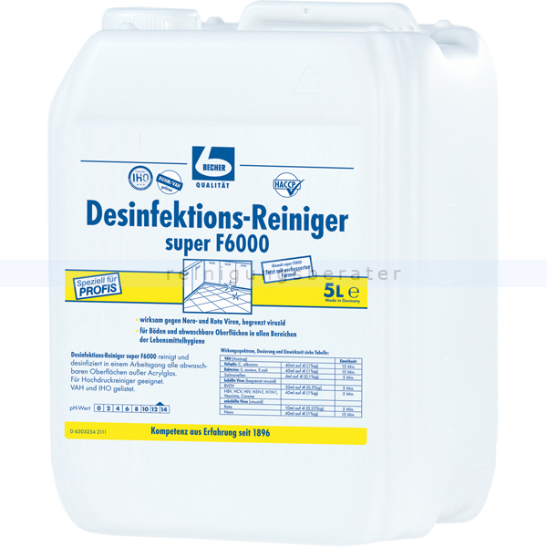 Desinfektionsreiniger Dr. Becher super F6000 Konzentrat 5 L
