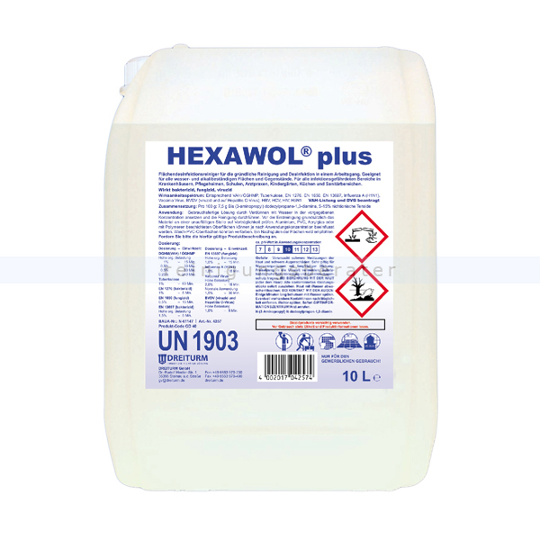 Desinfektionsreiniger Dreiturm Hexawol plus 10 L