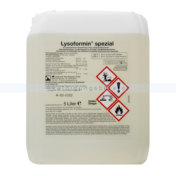 Desinfektionsreiniger Lysoform Lysoformin spezial 5 L