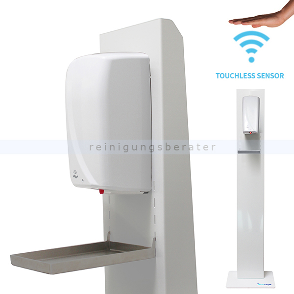 Desinfektionssäule DesiTurm Advance Stahl weiß DS3 Sensor