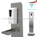 Desinfektionssäule DesiTurm MINI Advance Edelstahl Touchless