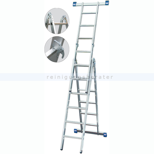 Doppelleiter Krause Gelenkleiter Stabilo 2x3 plus 2x6 Spross