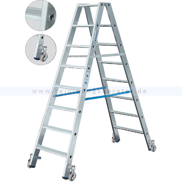 Doppelleiter Krause Stabilo fahrbar - 2x10 Stufen