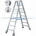 Doppelleiter Krause Stabilo fahrbar - 2x7 Stufen