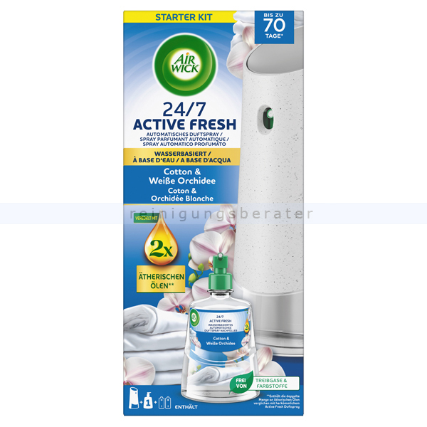 Duftspender Air Wick Active Fresh Starter Set Cotton Orchide