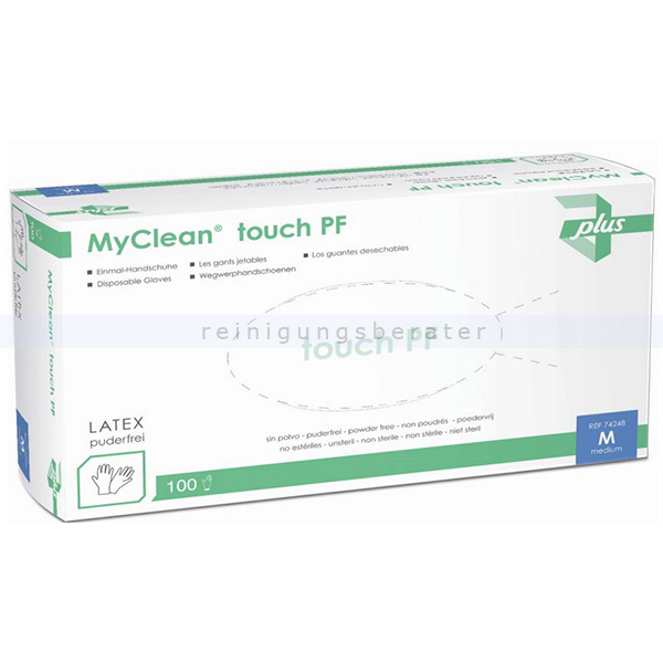 Einmalhandschuhe aus Latex MaiMed MyClean touch PF Größe S