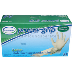 Einmalhandschuhe aus Latex Power Grip weiß M