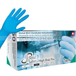 Einmalhandschuhe aus Nitril Ampri High Risk PRO blau L