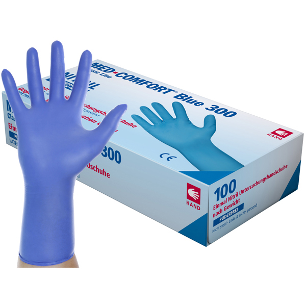 Med Comfort Blue Einweg-Latex-Untersuchungshandschuhe Blau puderfrei EN 420/455