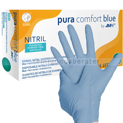 Einmalhandschuhe aus Nitril Ampri pura comfort blue M