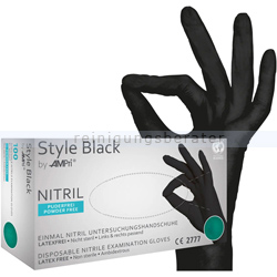 Einmalhandschuhe aus Nitril Ampri Style Black schwarz L