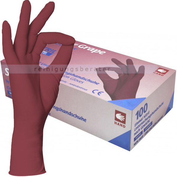 Einmalhandschuhe aus Nitril Ampri Style Grape bordeaux S