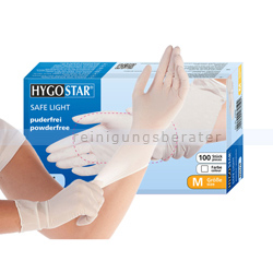 Einmalhandschuhe aus Nitril Hygostar Safe Light weiß M