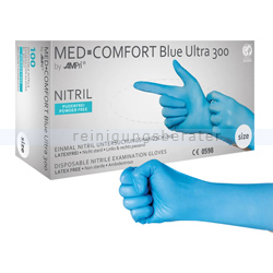 Einmalhandschuhe aus Nitril Med Comfort Blue Ultra 300 blau XXL