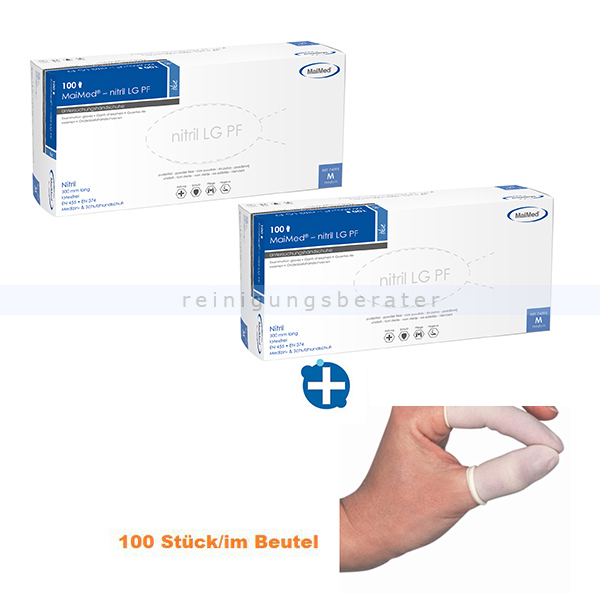 Einmalhandschuhe aus Nitril Set mit Fingerlingen Gr. XL