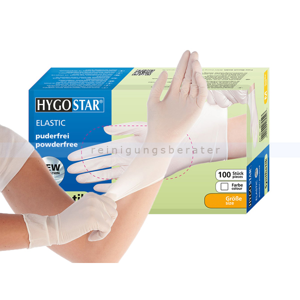 Einmalhandschuhe aus Synthetik Hygostar Elastic weiß L