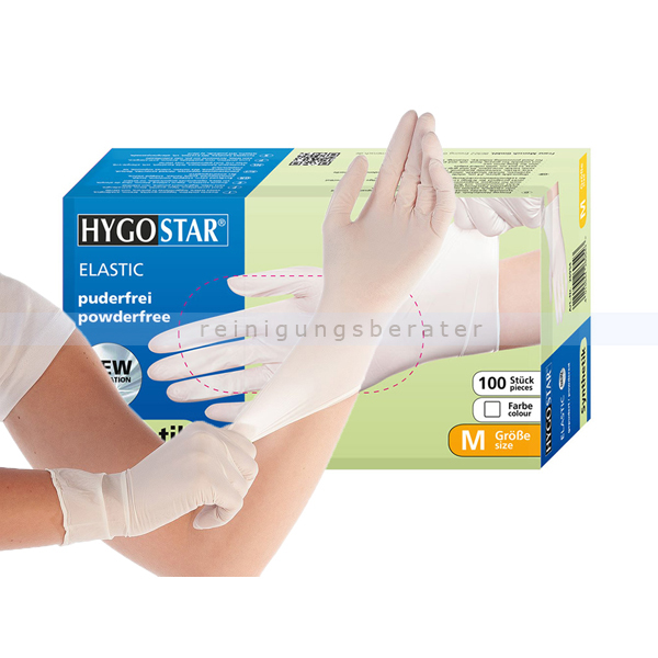 Einmalhandschuhe aus Synthetik Hygostar Elastic weiß M