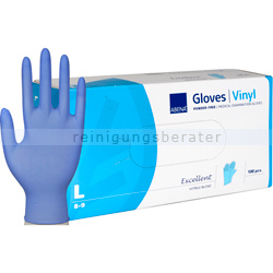 Einmalhandschuhe aus Vitrile Blend Abena Vinyl Nitril blau L