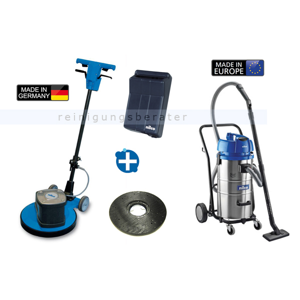 Einscheibenmaschine im Set Nilco 431 ZRG inkl. Sauger IC 640