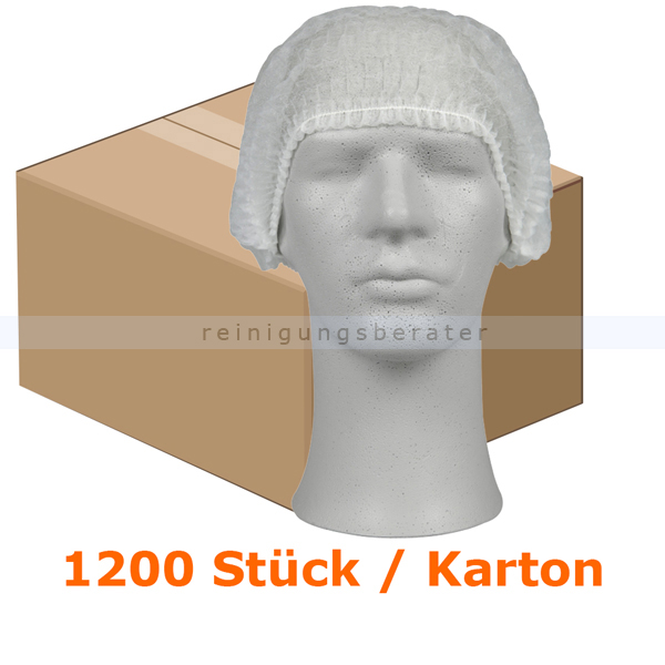 Einweghaube Abena Haarnetz Classic PP weiß L 1200 Stück