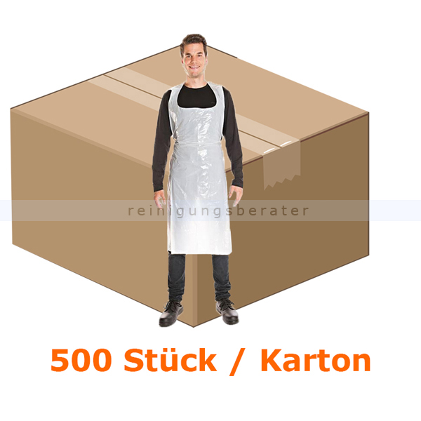 Einwegschürze Hygostar LDPE geblockt 75x125 cm weiß