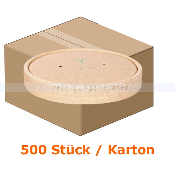 Einwegschüssel NatureStar BIO Deckel Kraftpapier 500 Stück