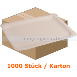 Einwegteller, Pappteller rechteckig 16,5x19,5 cm 1000 Stück