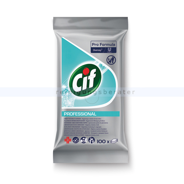 Einwegtücher Diversey Cif Prof. Multipurpose Wipes 100 Stück