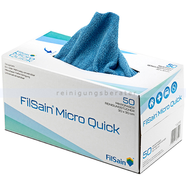 Einwegtücher filSain Micro Quick 30x30 cm blau 50 Stück
