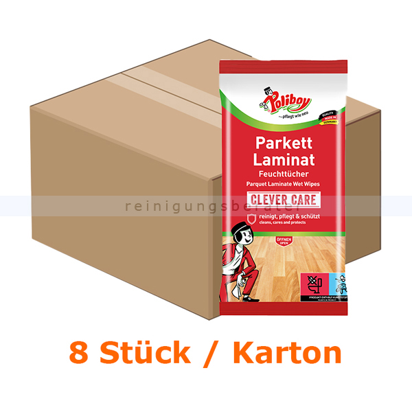 Einwegtücher Poliboy Parkett Laminat Feuchttücher 8 x 15 Tücher