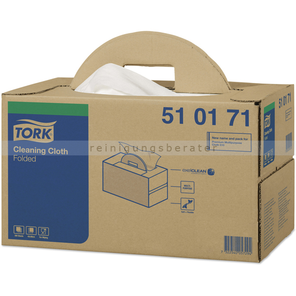 Einwegtücher Tork Reinigungstücher Vliesstoff 38x42cm weiß