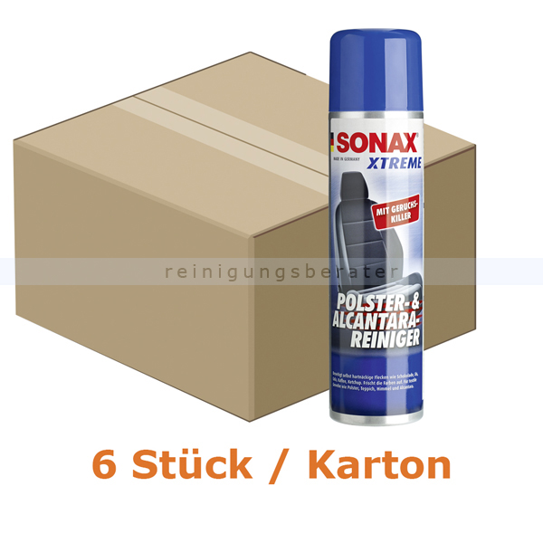 SONAX XTREME Polster- & Alcantara Reiniger 5x 400 Milliliter - Glaspflege  (Außen) - Scheibenreiniger - Pflege & Wartung 